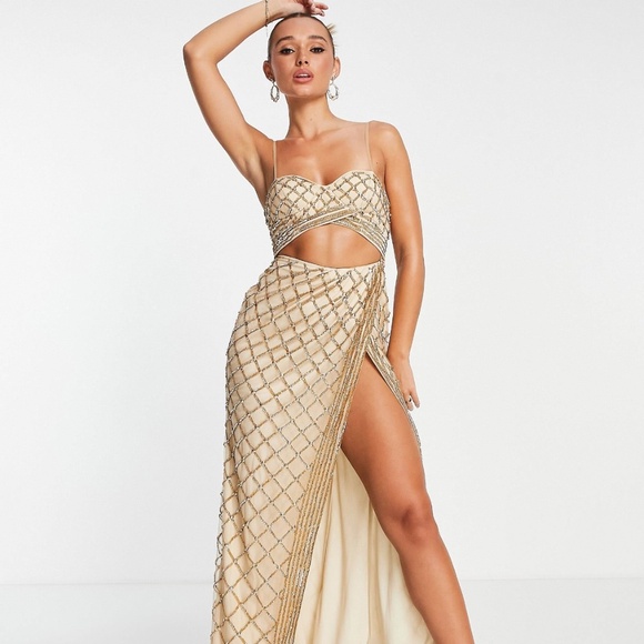 ASOS Dresses & Skirts - Gold Sequin Evening Dress